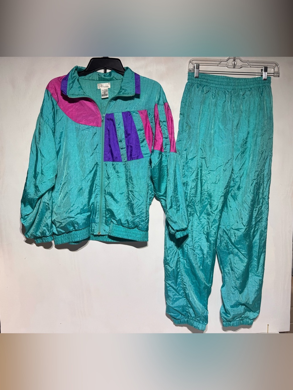 Teal, Purple & Pink Vintage Track Suit Matching Winter Set